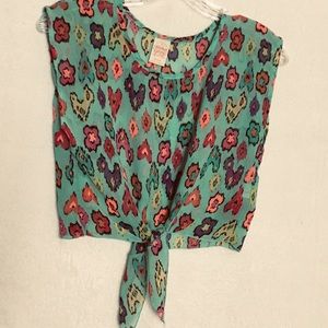 Faded Glory Crop Lightweights Sheer Top